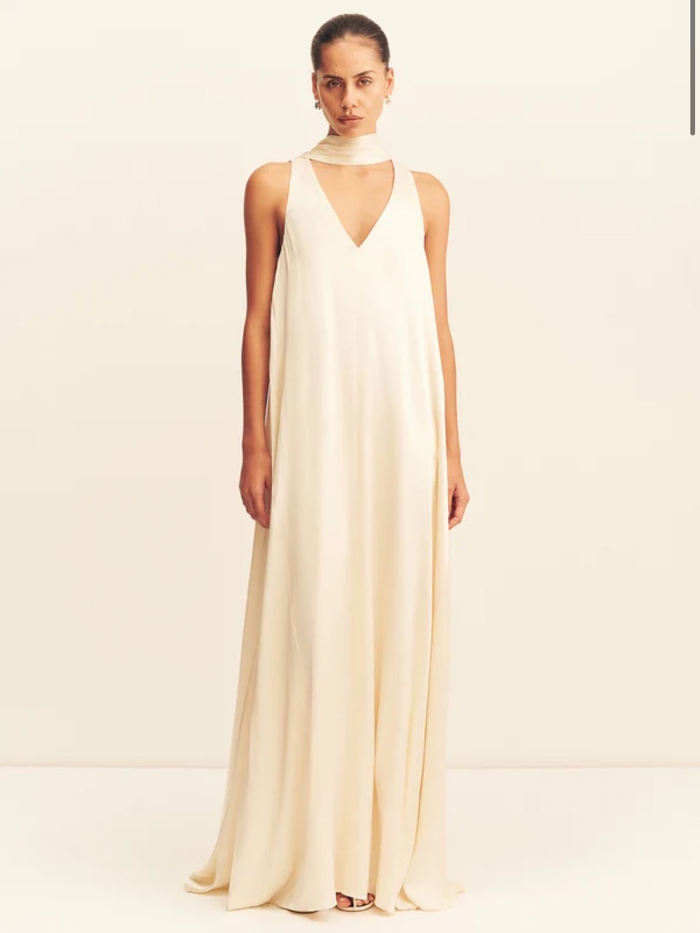 Shona Joy La Lune Scarf Panelled Maxi Dress - Cream